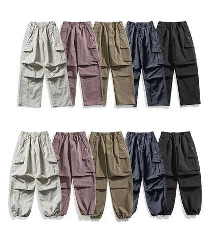 Mens Womens Spring Summer Lightweight Quick Dry Baggy Loose Paratrooper Cargo Pants Outdoor Techwear Multi Pocket Streetwear