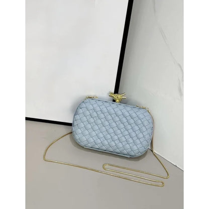Elegant Box Shaped Dinner Clutch Crossbody Bag for Women Fashionable Chain Strap Handbag Retro Style Leather Handbag