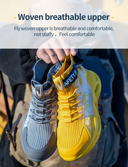 steel toe safety boots for men protective shoes industrial safety shoe woman light work shoes anti-puncture work safety sneakers