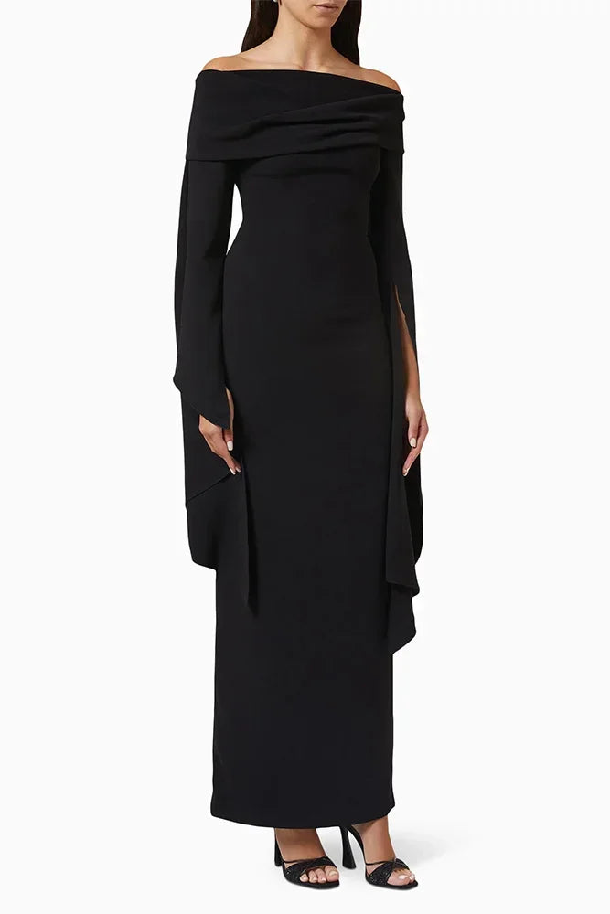 Customized Prom Dress Off The Shoulder Column Evening Gowns Long Sleeves Exquisite High Quality Occasion Formal Party Dress
