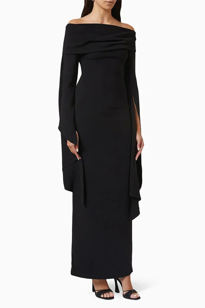 Customized Prom Dress Off The Shoulder Column Evening Gowns Long Sleeves Exquisite High Quality Occasion Formal Party Dress