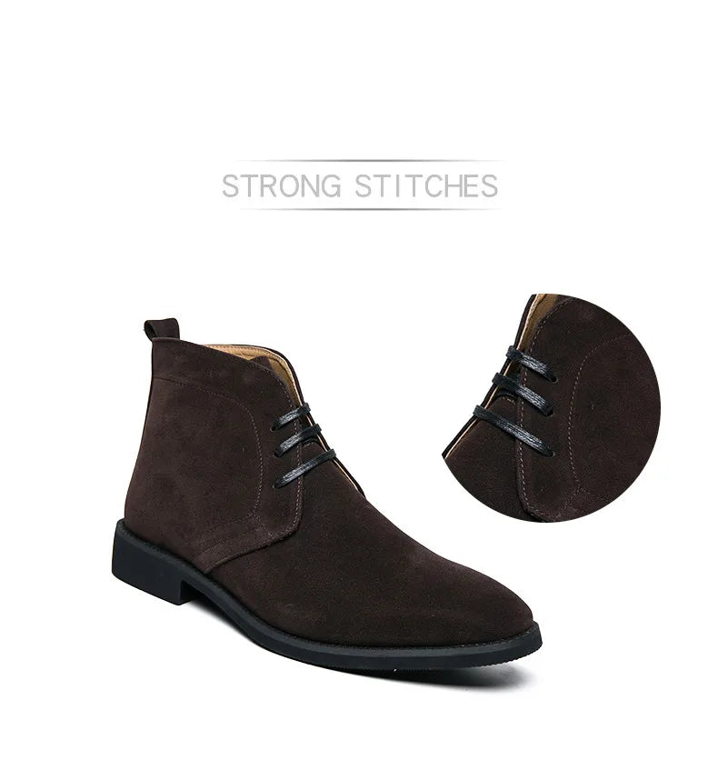 Leather Men Ankle Chelsea Boots Men Work Shoes Pointed Toe Leisure Boots for Male Casual Motorcycle Boots Botas Plus Size 38-48