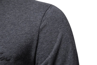 100% Cotton Long Sleeve Men's T-shirt Solid Color Letter Print Casual T shirts for Men New Spring Tops Tee Men Clothing