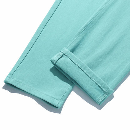 Slim Elastic Jeans Men's Colorful Fashion Korean Pants Spring Autumn Soft Comfortable Casual Straight Denim Trousers Streetwear