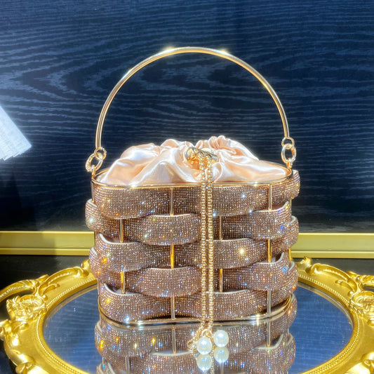 Rhinestones Evening clutch Bag Purses and handbag luxury Designer shoulder bag Shiny Crystal Clutch purse bucket bag