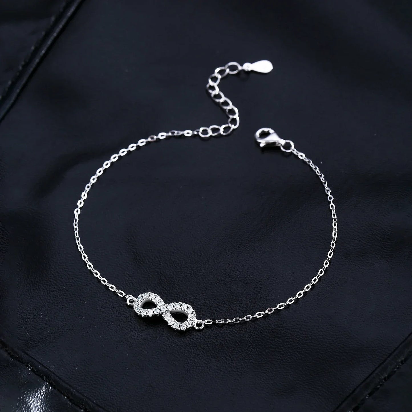 D Color Moissanite Lab Created Diamond Bracelet 925 Sterling Silver Romantic Exquisite Infinity Love For Women Jewelry