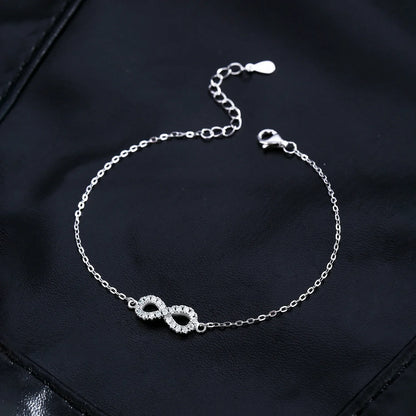 D Color Moissanite Lab Created Diamond Bracelet 925 Sterling Silver Romantic Exquisite Infinity Love For Women Jewelry
