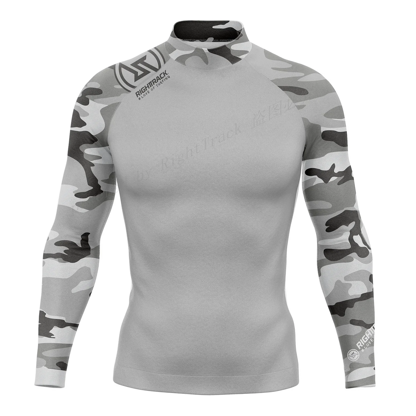 RightTrack Men's Rashguard Snorkeling UV Camouflage Long Sleeve Surfing T-Shirt Swimwear UPF Diving Sunscreen Beachwear