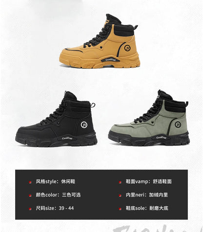 Mens Boots Casual Shoes Winter Platform Leather Designer Luxury Chelsea Cowboy Outdoor Work Safety Ankle Sneakers 2025
