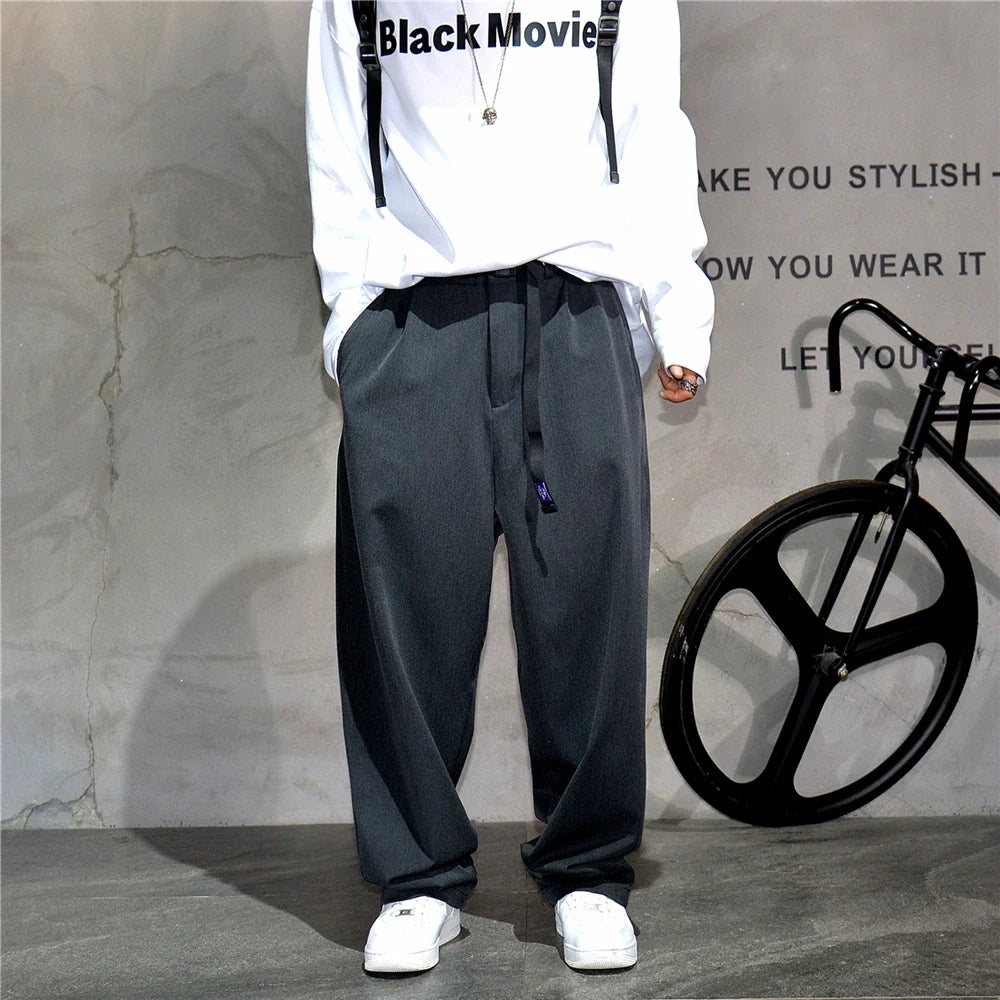 Japanese Vintage Casual Baggy Pants Mens Clothing High Quality Trend Straight Pants Fashion Loose Trousers Streetwear Pants Male
