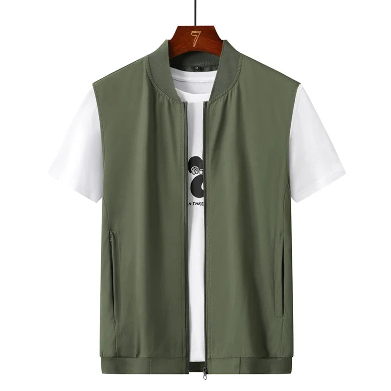 Summer Ultra-Thin Men's Vest Sleeveless Shoulders Quick Drying Breathable Jacket Outdoor Climbing Fishing Leisure Undershirt