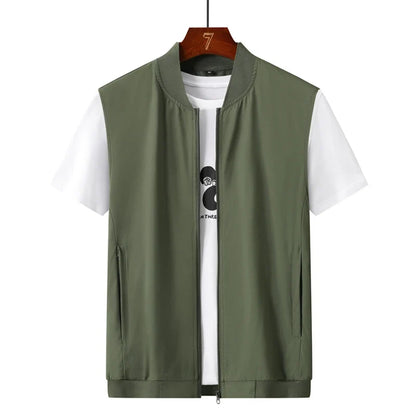 Summer Ultra-Thin Men's Vest Sleeveless Shoulders Quick Drying Breathable Jacket Outdoor Climbing Fishing Leisure Undershirt
