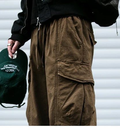 Oversized Cargo Pants For Men Multi Pocket Loose Fit Streetwear Casual American Style Korean Trendy Fashion Straight Leg Pants