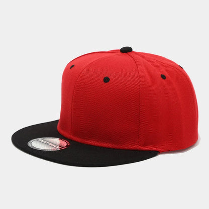 Blank Two Tone Snapback Cap Men Women Flat Brim Baseball Hat Color Block Hip Hop Streetwear Adjustable Plain Bboy Caps