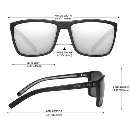 Polarized Sunglasses for Men Shades Lightweight TR90 Frame UV400 Protection Square Outdoor Trave Driving Sun Glasses