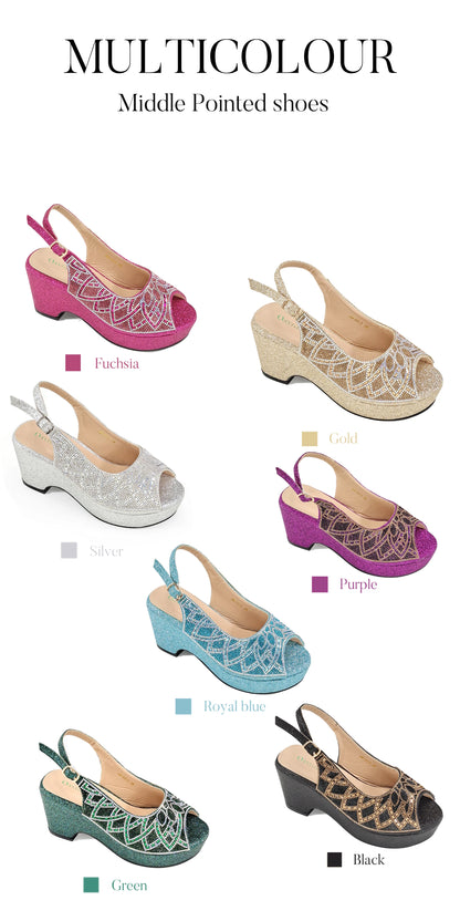 African Shoe and Bag Set for Wedding Women Shoes and Bag To Match Set with Rhinestone Italy Pumps Women Shoes Luxury