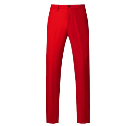 New Men Solid Colour Formal Suit Pants Black / Red / Royal Blue Homme Wedding Office Social Slim Fit Trousers