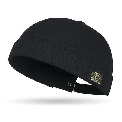 Brimless Hat for Men Women Cotton Classic Solid Color Beanie Beaded Hip Hop Hat for Outside Cycling Riding Activities