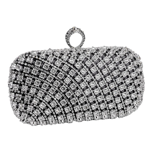 Small Rhinestone Square Purse Trend Luxury Designer Chain Shoulder Bag Women's Handbags Wallets Evening Bag For Wedding ﻿