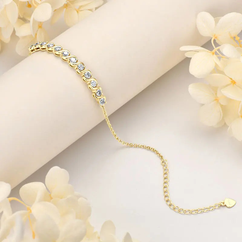 Real 3mm D Color Moissanite Infinity Bracelet for Women 925 Silver Adjustable Chain 2025 Trend Certified Fine Jewelry Gift
