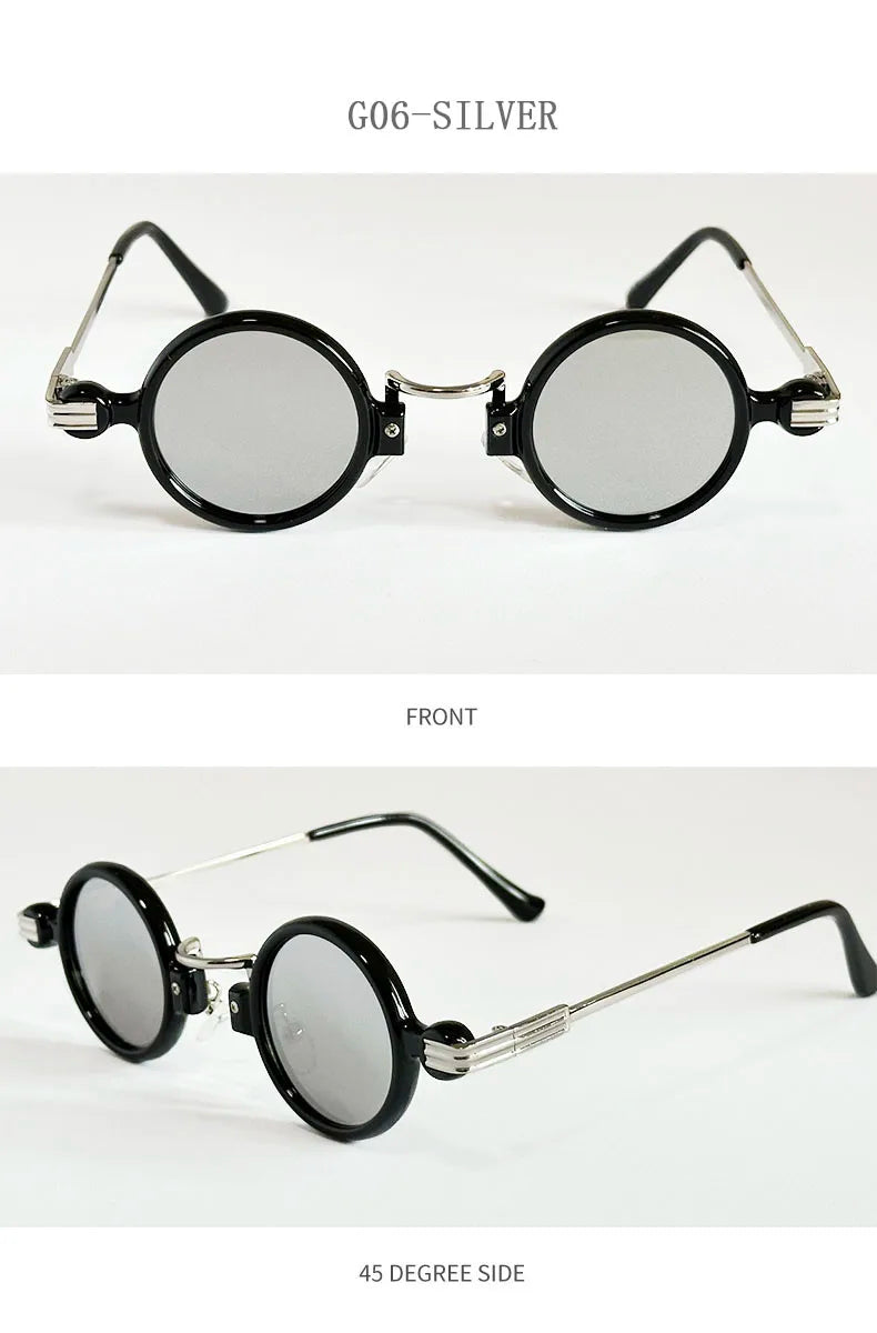 Small Round Punk Sunglass Men Vintage Vacation Steampunk Sunglasses Women Trendy Retro Fashion Glasses Gafas De Sol Hombre Vasos