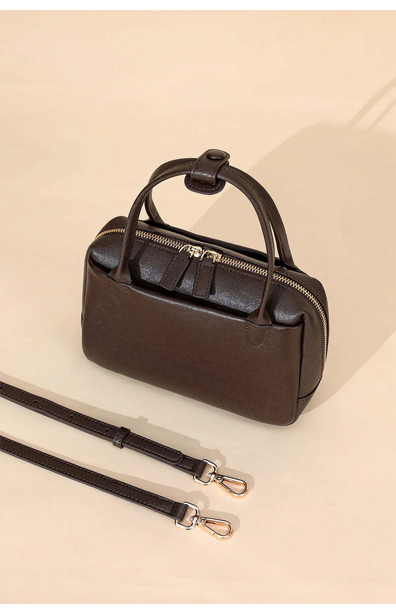 Women Natural Cow Leather Handbags Ladies High Quality Shoulder Bag Female Fashion Retro Luxury Designer Cowhide Crossbody Bags