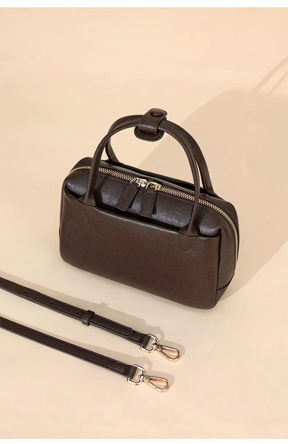 Women Natural Cow Leather Handbags Ladies High Quality Shoulder Bag Female Fashion Retro Luxury Designer Cowhide Crossbody Bags