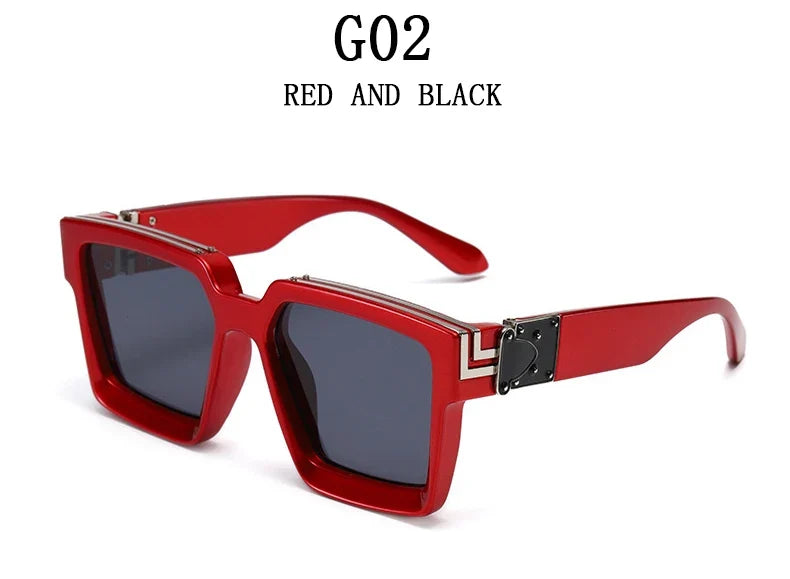 Millionaire Sunglasses For Men Vintage Square Fashion Glasses Luxury Retro Sunglasses Women Trending Punk Gafas De Sol Lentes