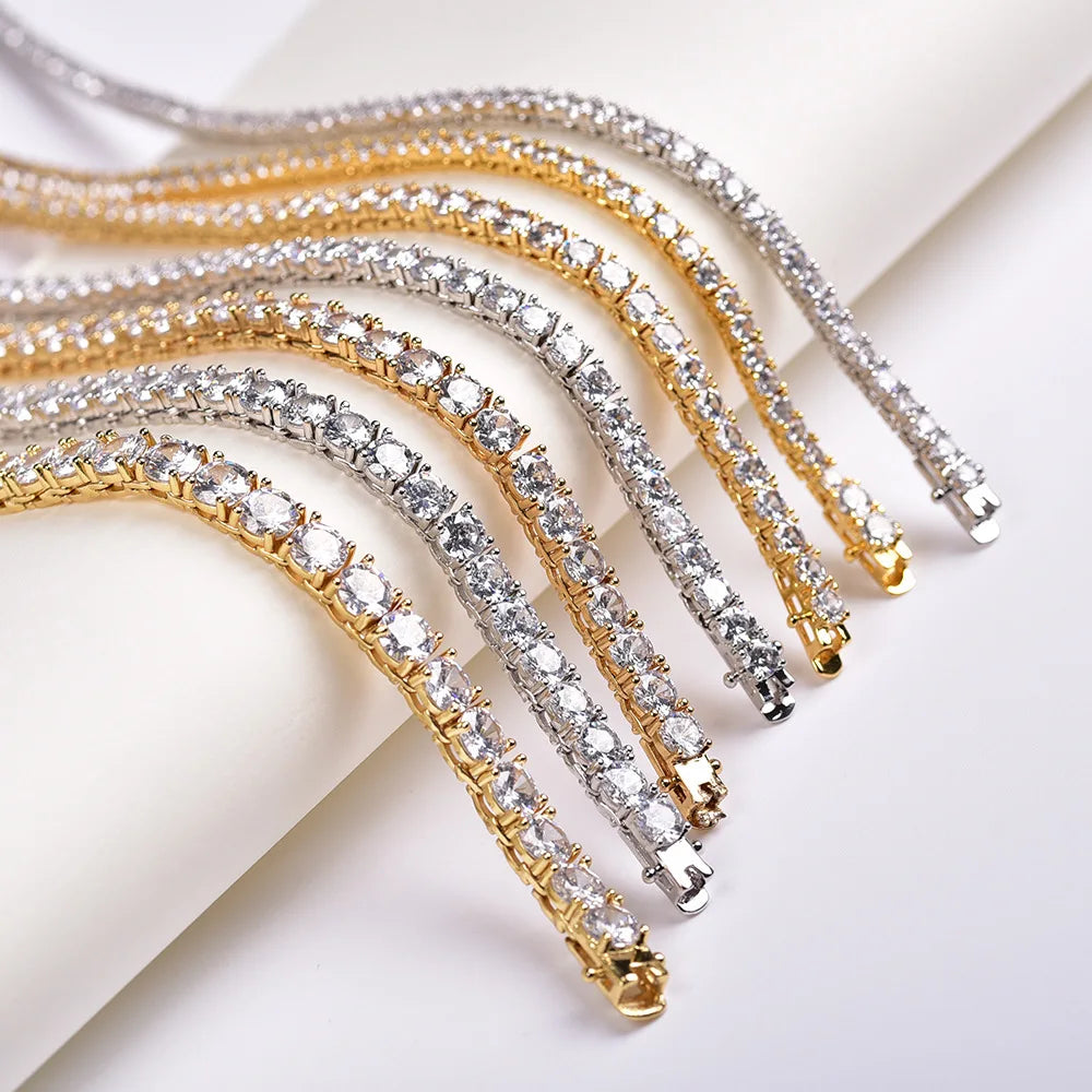 Certified GRA Moissanite Tennis Necklace 3/4/5/6mm Solid 925 Sterling Silver Diamond Tennis Necklaces for Women Man