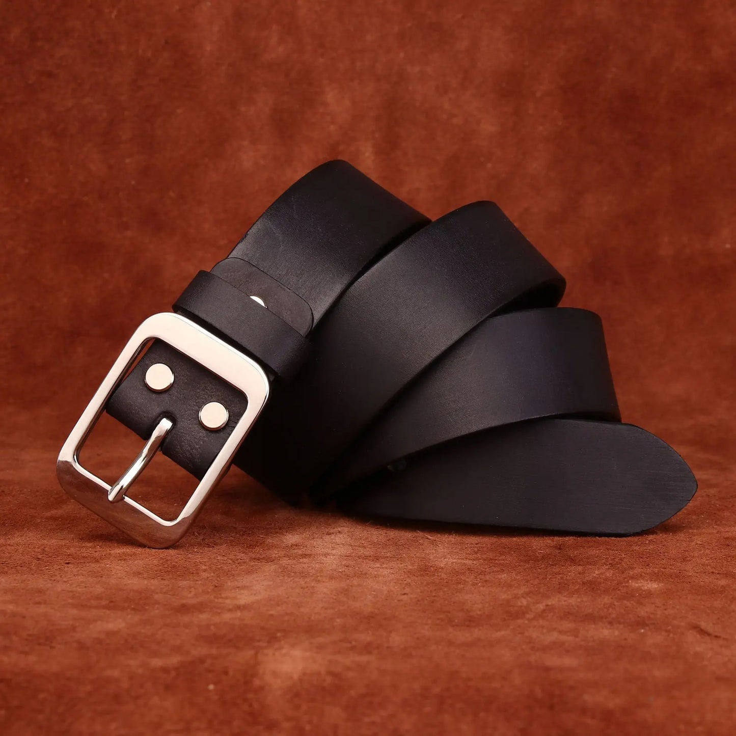 3.8CM Pure Cowhide Stainless Steel Needle Buckle Genuine Leather Casual Jeans Belt Men High Quality Luxury Male Strap Cintos