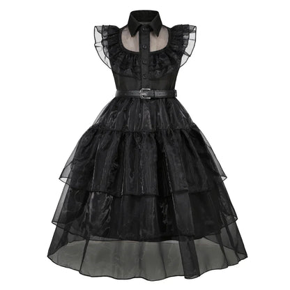 Black Princess Costume Girls Kids Black Gothic Dress