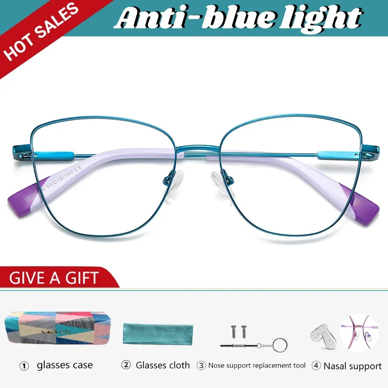 New Myopia Prescription Glasses Hyperopia Reading Glasses Women Anti Blue Light Computer Glasses Optical Eyeglasses Frame
