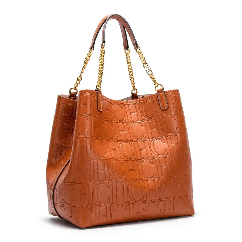 Women's Tote Bag 2024 New Steel Embossed Handbag Large Capacity Business Storage Bag