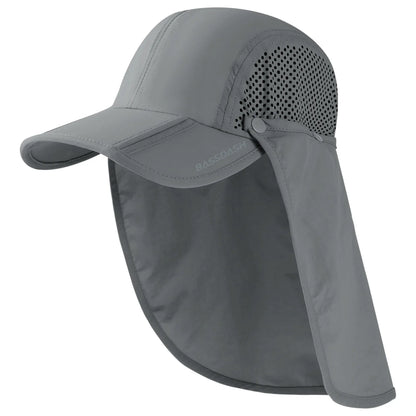 UPF 50+ Foldable Fishing Hat Baseball Cap with Removable Neck Flap Portable for Men Women Golf Hiking
