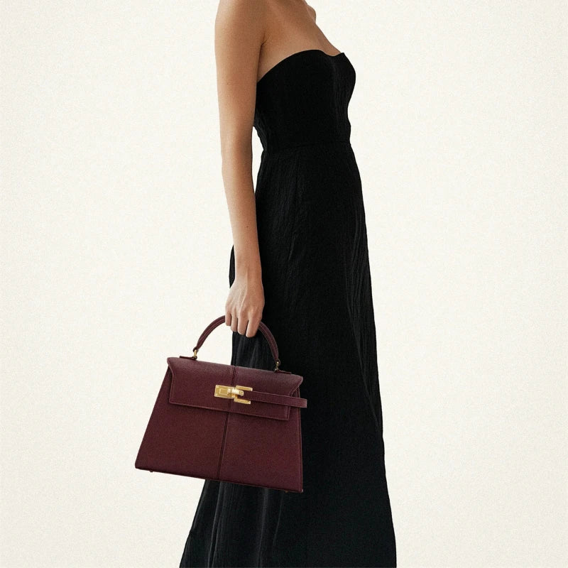 Women's Handbag Elise Designer Fashion 2026 New Burgundy Handbag Large Square Crossbody Bag High-end Women's Bag