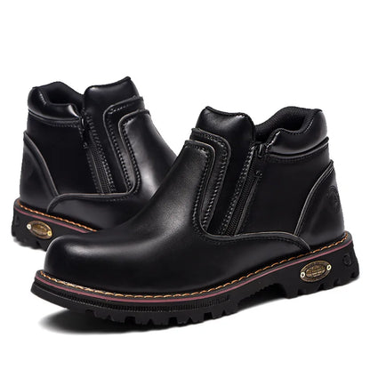 work shoes for men waterproof safety shoes man anti spark leather boots man anti puncture anti slip welder shoe black work shoes