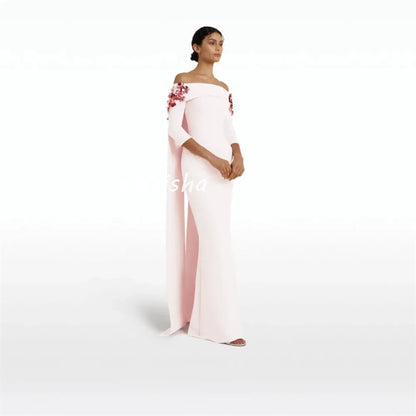 Customized Exquisite Jersey A-line Off-the-shoulder Midi Dresses Prom Dresses Modern Style Pastrol Unisex Chinese Style Formal S