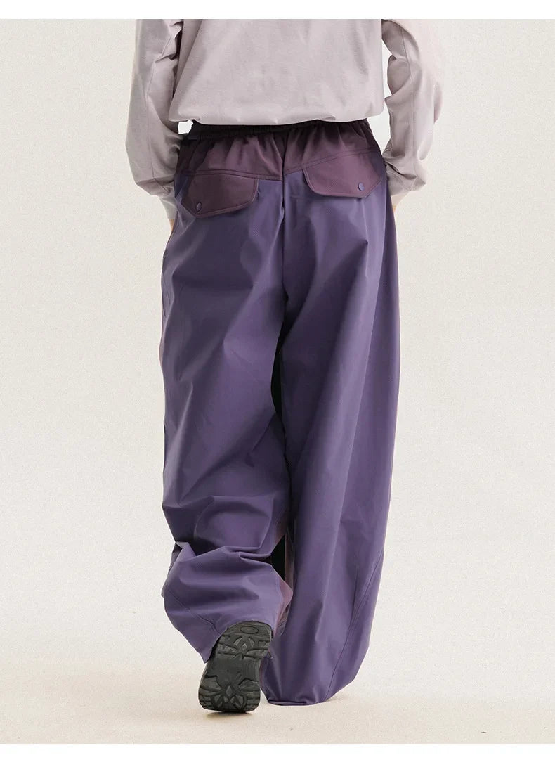 Men Outdoor Lightweight Quick Dry Ultra Loose Casual Splice Wide Leg Techwear Track Cargo Pants Women Streetwear Baggy Trousers