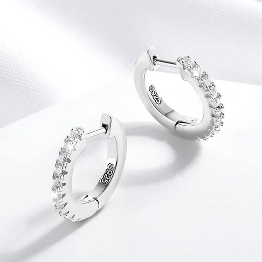 D Color All Moissanite Hoop Earrings for Women High Quality S925 Sterling Silver Jewelry Girl's Birthday Gift Wholesale