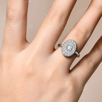 D/VVS1 Round Shape All Moissanite Diamond Rings for Women Man S925 Silver White Gold Plated Twilight Engagement Jewelry