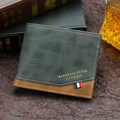 Portefeuilles courts pour hommes Givrés Grande capacité Portefeuille en cuir Multi-fentes Porte-monnaie Porte-photo Petits portefeuilles pour hommes cartera hombre