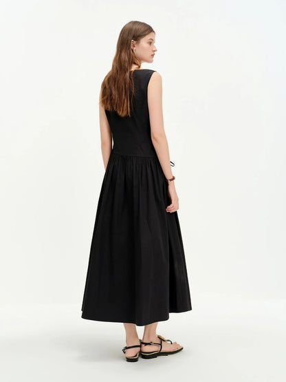 2026 Summer Women One Shoulder Asymmetrical Sleeveless Dress Plaid Check Midi Dress for Rebellious Prep & Vacation Style