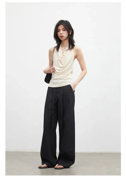 Fashion Women Tanks New Swinging Collar Hanging Neck Camis Slim Backless Sexy Suspender Female Vest Spring Summer 2026