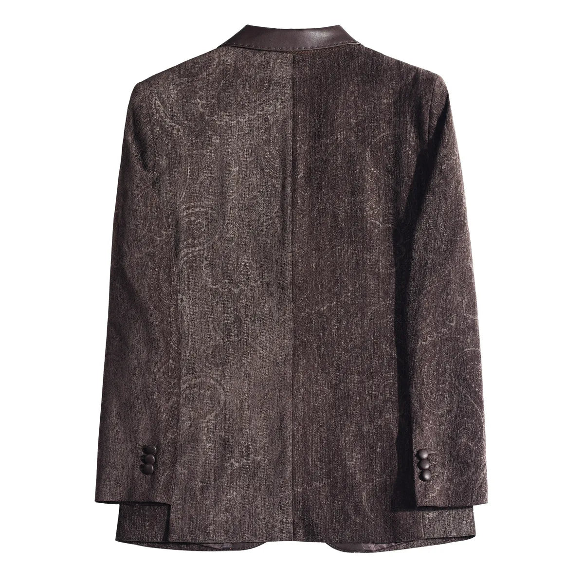2025 Fashion Leather Neck Spliced Suit Jacket Luxury Men's Business Slim Fit Social Formal Blazers Coats Wedding Groom Tuxedos