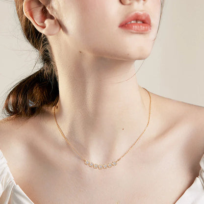 Diamond Necklaces for Women, Dainty 14k Gold/925 Sterling Silver Choker Necklace Gold Plated Jewelry Trendy Gift