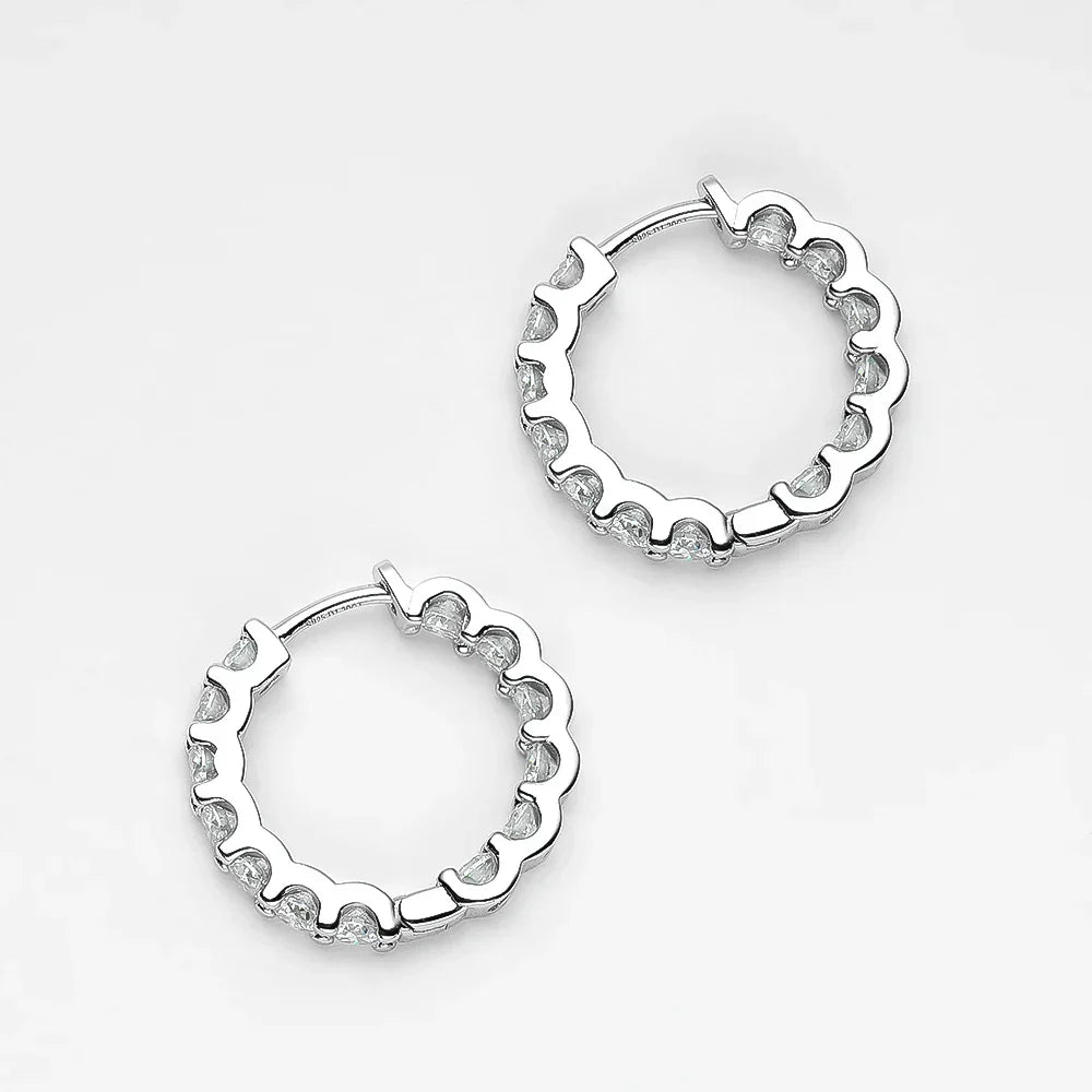 Luxury Moissanite Hoop Earrings 2.6 Carat D Color S925 Sterling Silver Earring For Women Party Fine Jewelry Christmas Gift