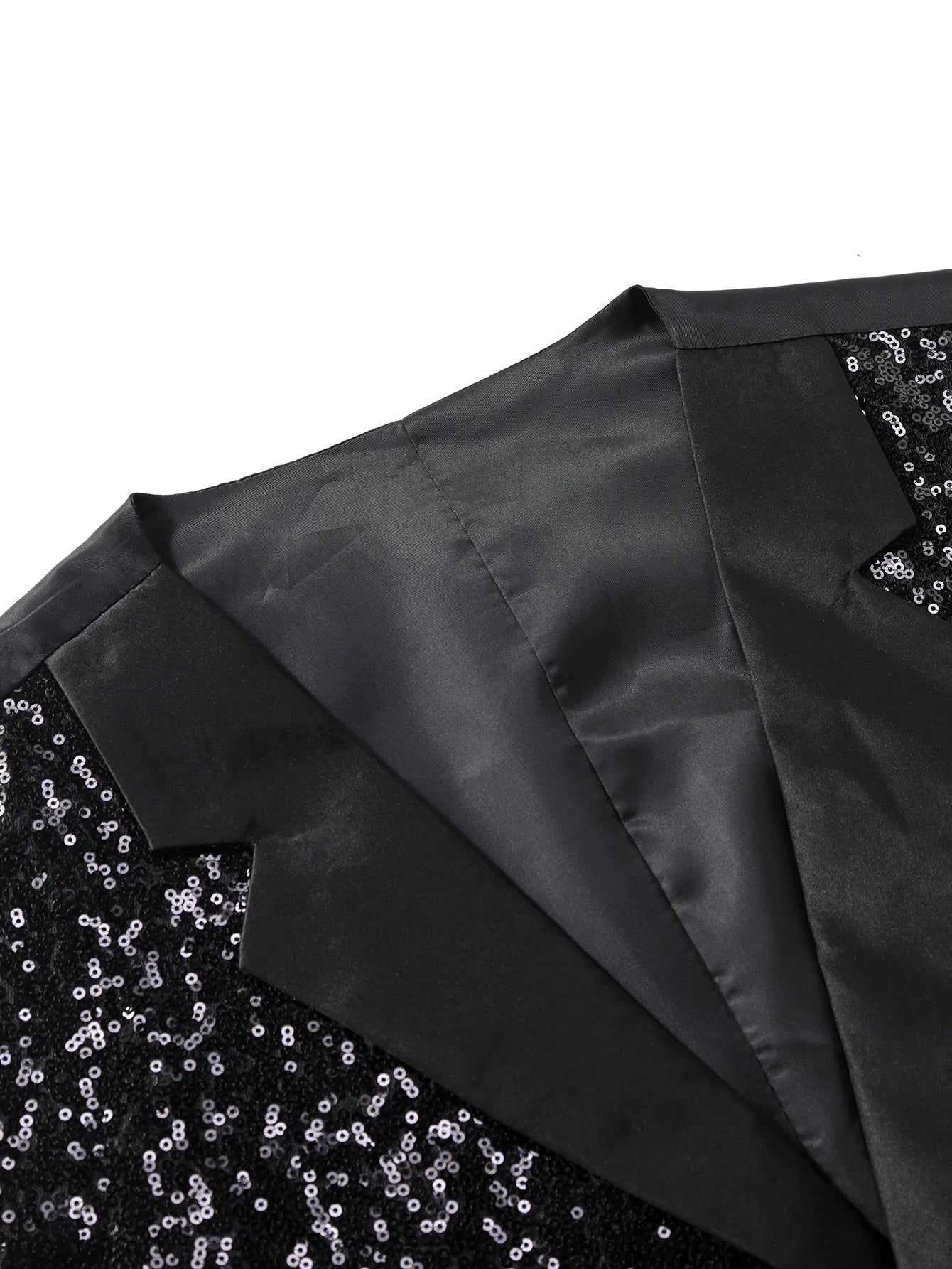 2026 New Black Men's Shiny Sequin Suit Collar Sleeveless Vest, Wedding/Party/Stage Performance, Gold or Silver Optional