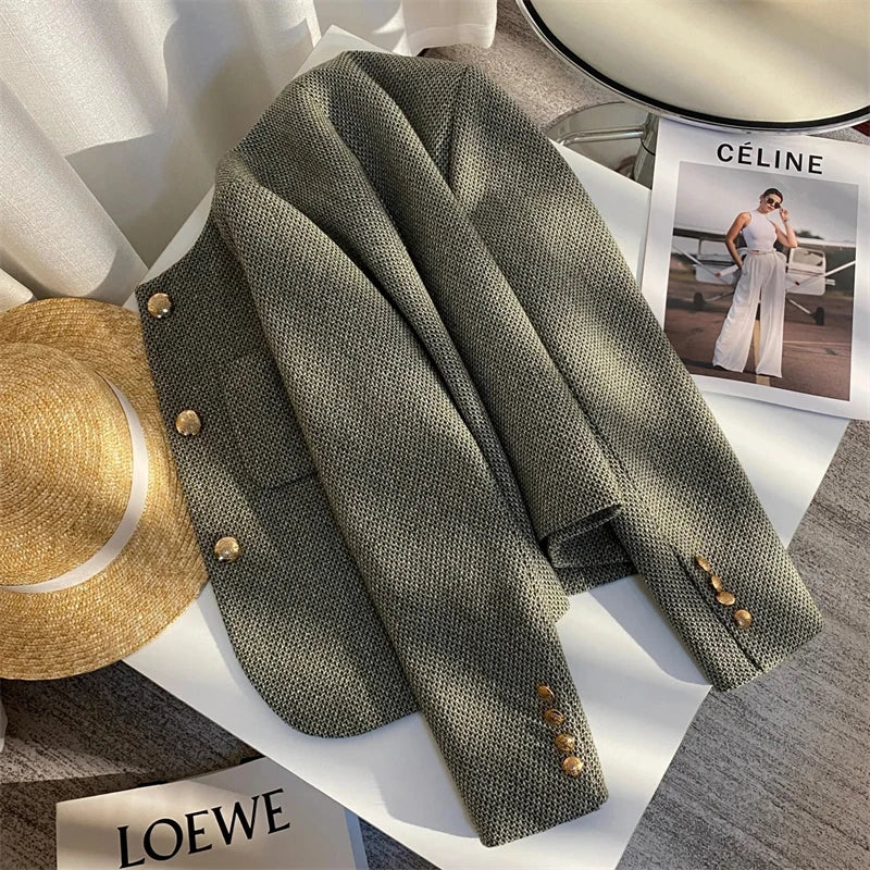 Women's Jacket Spring Autumn 2025 New Leisure Comfortable Women's Suit Coat Versatile Loose Appear Thin Ladies Blazer Outerwear