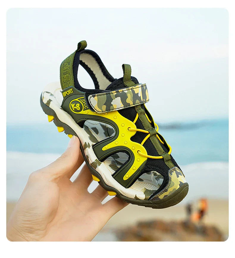 Fashion Kids Sandals Boy Water Shoes Closed Toe Rubber Sole Outdoor Hiking Sneaker Summer Sports  Beach Sandals for Boy