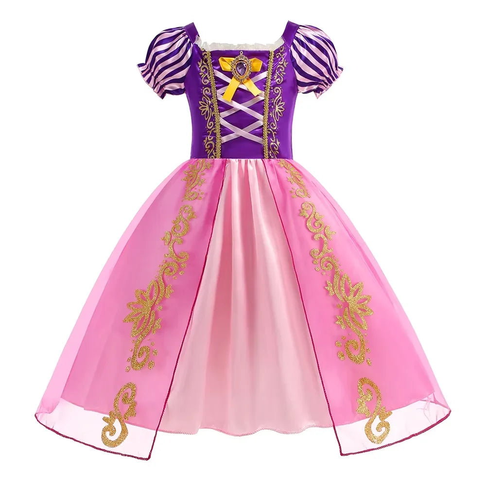 Frozen Anna Princess Girl Dress Halloween Cosplay 2026 Party Costume Snow Queen Princess Clothes Children Outfit 2-10 Y